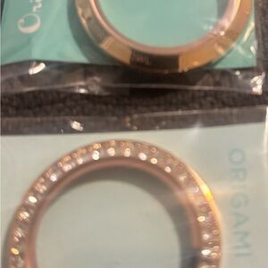 Authentic Origami Owl BZ4011 Large Rose Gold Locket Set swarovski Crystals